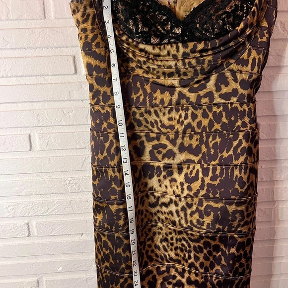 Tadashi Shoji Collection Brown Animal Print Cap Sleeve Mini Dress,Women’s Size 4 - Picture 9 of 12